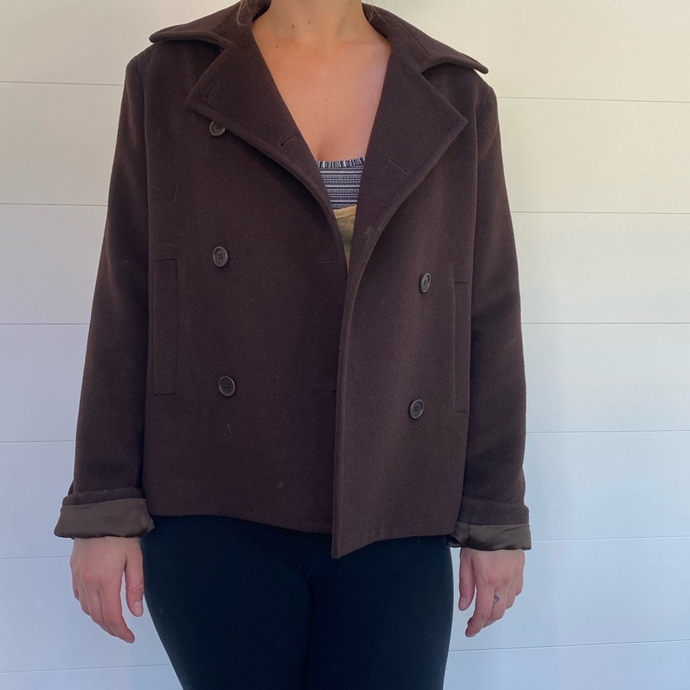 Theory brown pea coat